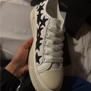 Amiri Women's White and Black Star Athletic Shoes